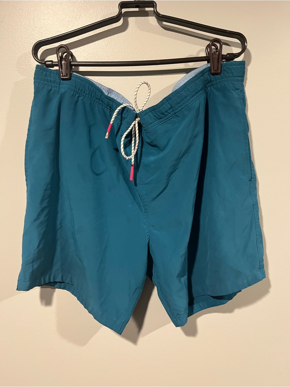 Bonobos Teal Swim Trunks with Contrast Drawstring